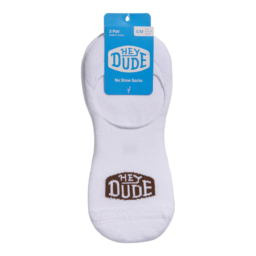HEYDUDE No Show Sock 3 Pack - White - Image 3