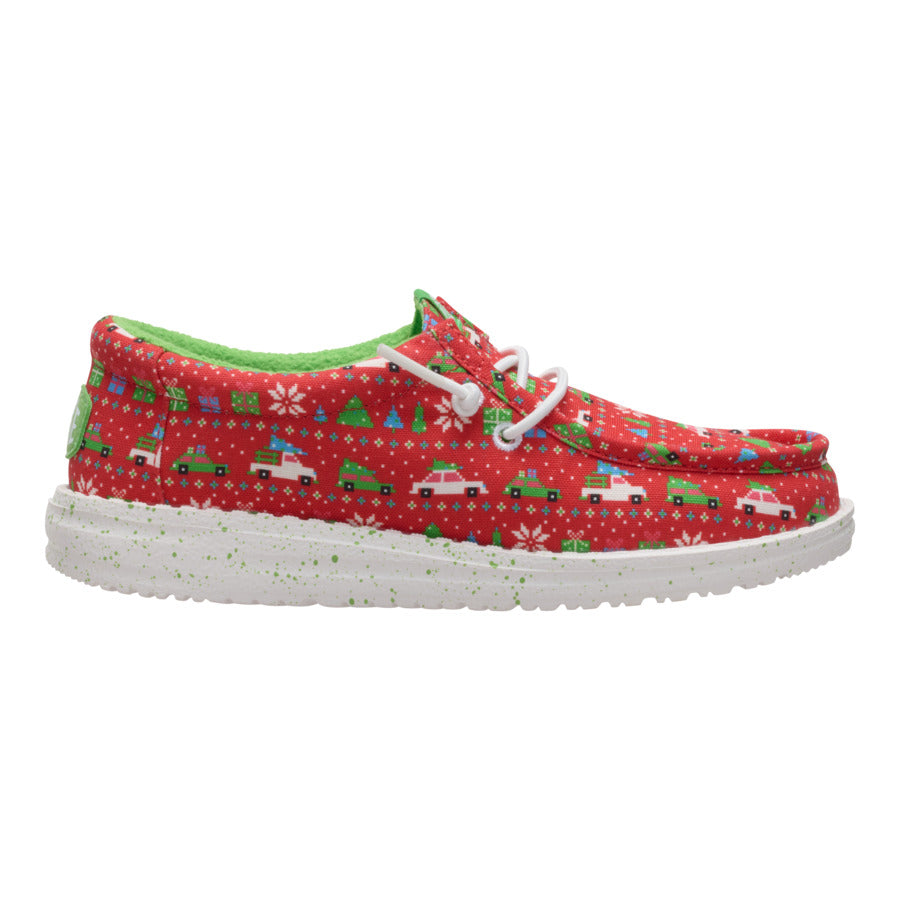 Wally Youth Holiday Sweater - Red/Green - Image 9