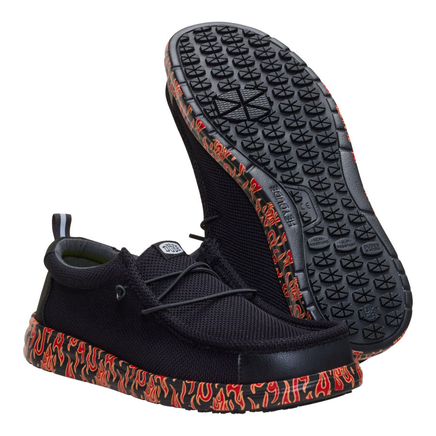 Wally Work CE Flames Slip Resistant - Black/Salsa Red - Image 3