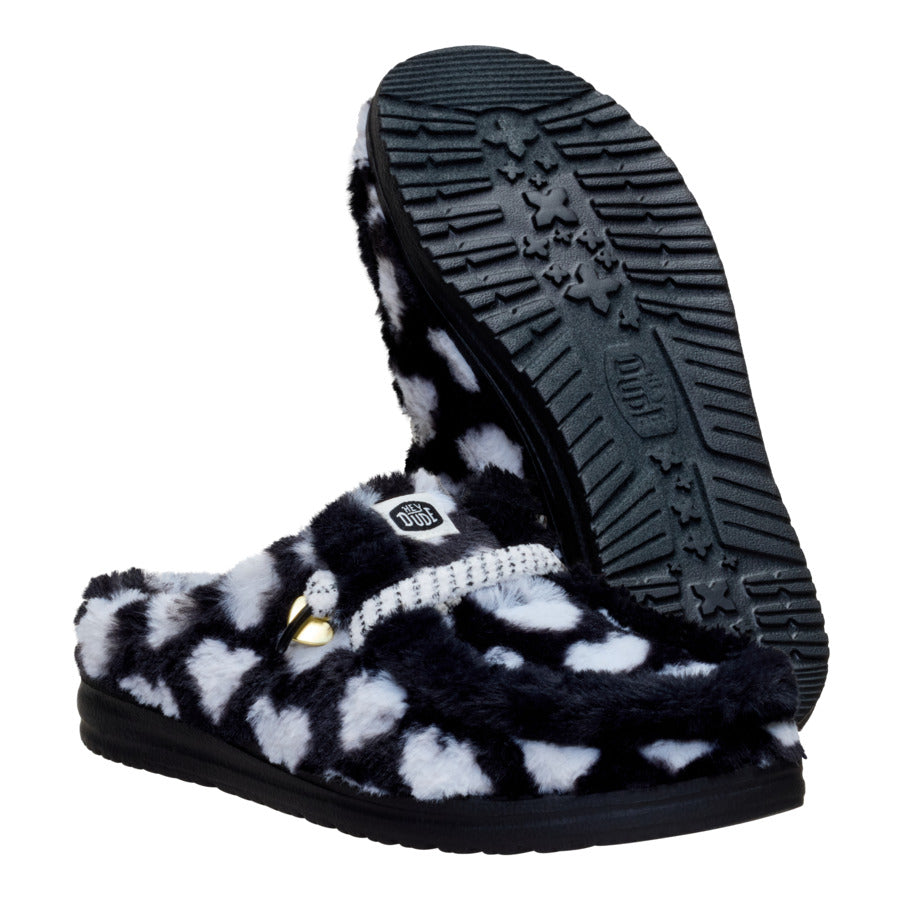 Wendy Slipper Hearts - Black/White - Image 4