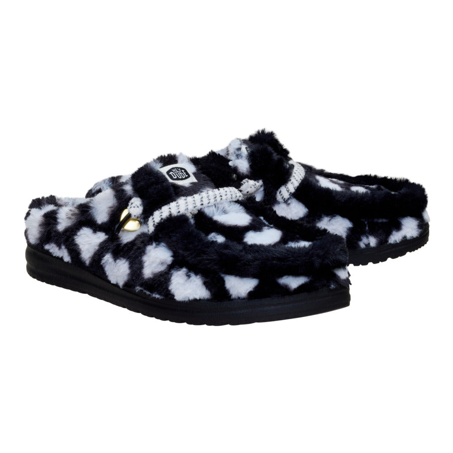 Wendy Slipper Hearts - Black/White - Image 3